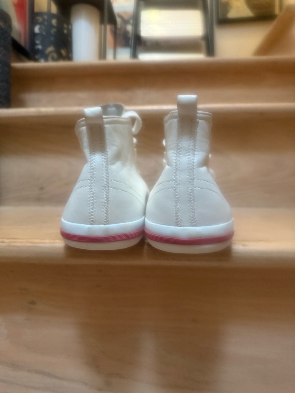 Prada Men’s Linea Rossa Red Tab Leather Mid-top Sneakers (Off-white, 10US) - Picture 14 of 15